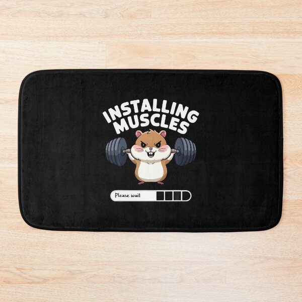 Item preview, Installing Muscles Please Wait Funny Hamster Weightlifting designed and sold by DanaKathe.