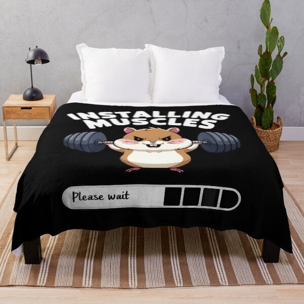 Item preview, Installing Muscles Please Wait Funny Hamster Weightlifting designed and sold by DanaKathe.