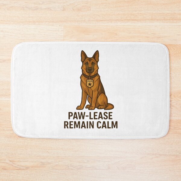 Item preview, Paw-lease Remain Calm – Police Dog Edition designed and sold by GeoWild Designs.