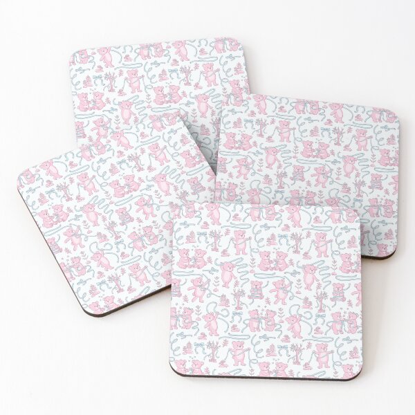 Item preview, Cute Teddy bears playing with ribbons pink and blue designed and sold by pholiumsigma_design.
