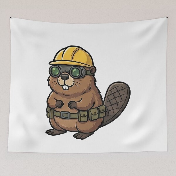 Item preview, Cute Beaver Construction Worker Hard Hat designed and sold by k3rstman1.