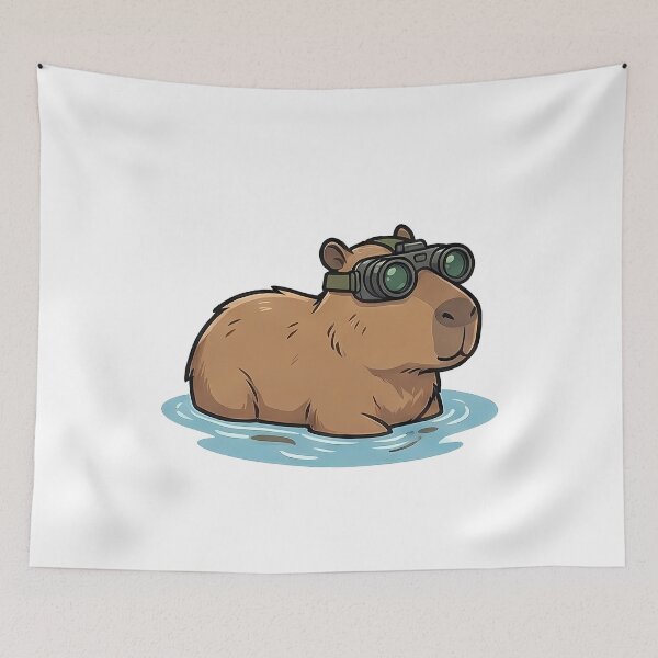 Item preview, Cute Capybara Explorer Wildlife Observer designed and sold by k3rstman1.