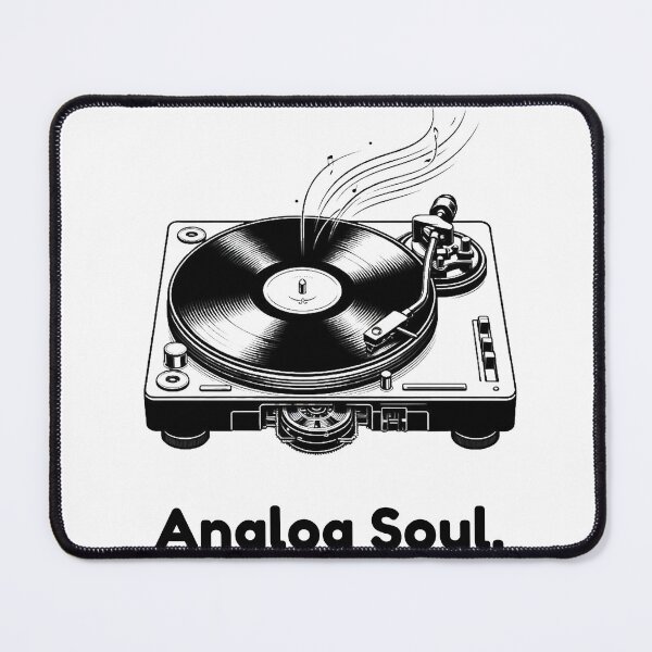 Item preview, Analog Soul Vinyl T-Shirt | Minimalist Turntable Record Player Line Art Gift | Vintage Audiophile Music Apparel designed and sold by YMLux.
