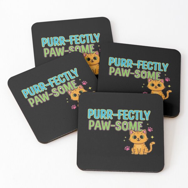 Item preview, Purr-fectly Paw-some – Cute Cat Positivity Design designed and sold by Dogandesighn.