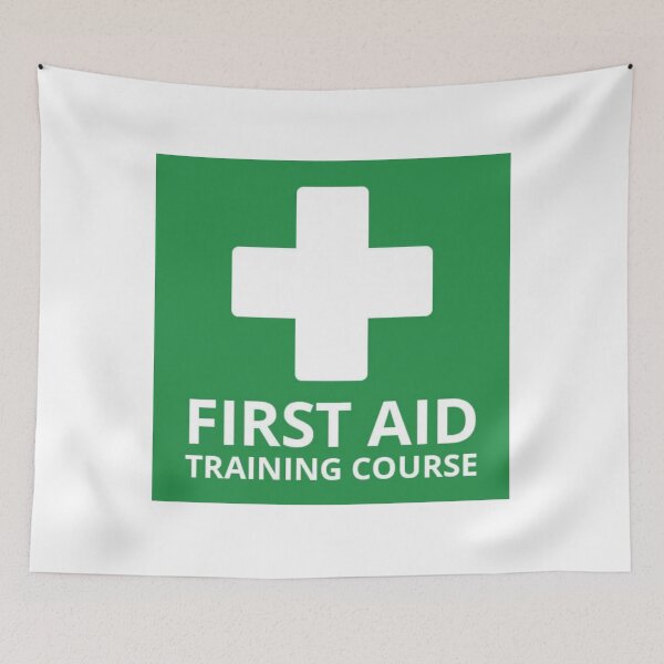 Item preview, First Aid Training Course Green Square Logo designed and sold by Abstract65.