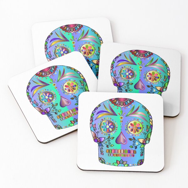 Item preview, Day Of the Dead Skull Colourful Image designed and sold by Abstract65.