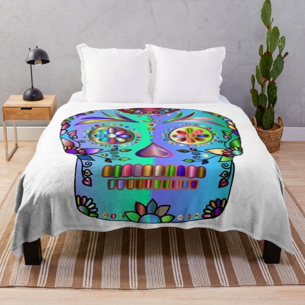 Item preview, Day Of the Dead Skull Colourful Image designed and sold by Abstract65.