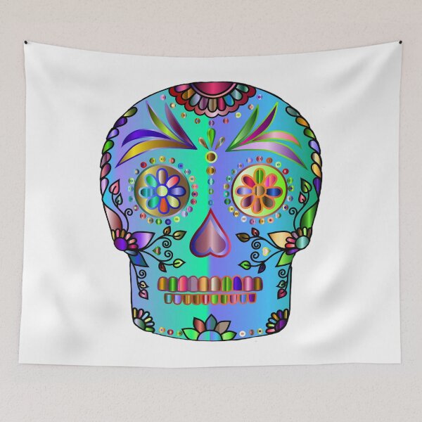 Item preview, Day Of the Dead Skull Colourful Image designed and sold by Abstract65.