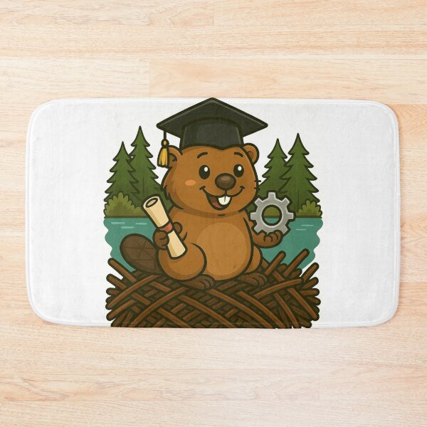 Item preview, Graduation Beaver Engineer – Funny Cute Beaver Engineering Graduate Gift designed and sold by BeaverLover123.