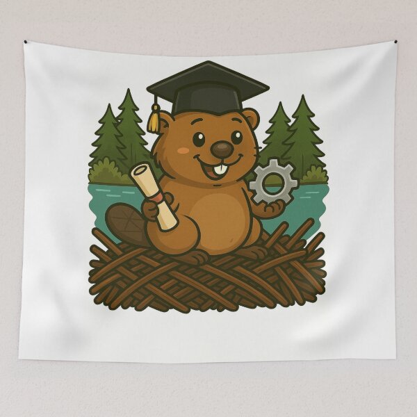 Item preview, Graduation Beaver Engineer – Funny Cute Beaver Engineering Graduate Gift designed and sold by BeaverLover123.