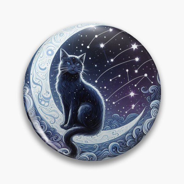 Item preview, Celestial Constellation Moon Cat Tarot Art designed and sold by BigBlueArt.