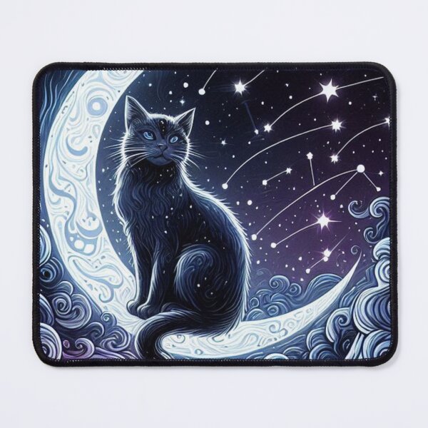 Item preview, Celestial Constellation Moon Cat Tarot Art designed and sold by BigBlueArt.
