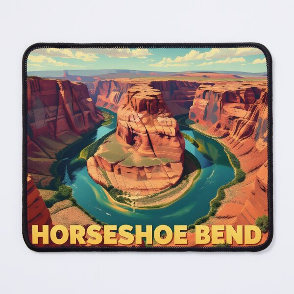Item preview, Horseshoe Bend, Arizona: Vintage-Style Painterly Travel Poster designed and sold by LSVart.