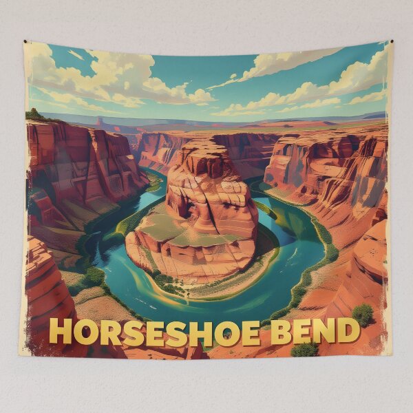 Item preview, Horseshoe Bend, Arizona: Vintage-Style Painterly Travel Poster designed and sold by LSVart.