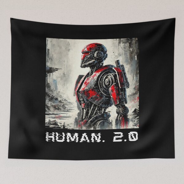 Item preview, humanoid robot art designed and sold by TEEJAMBOREE.
