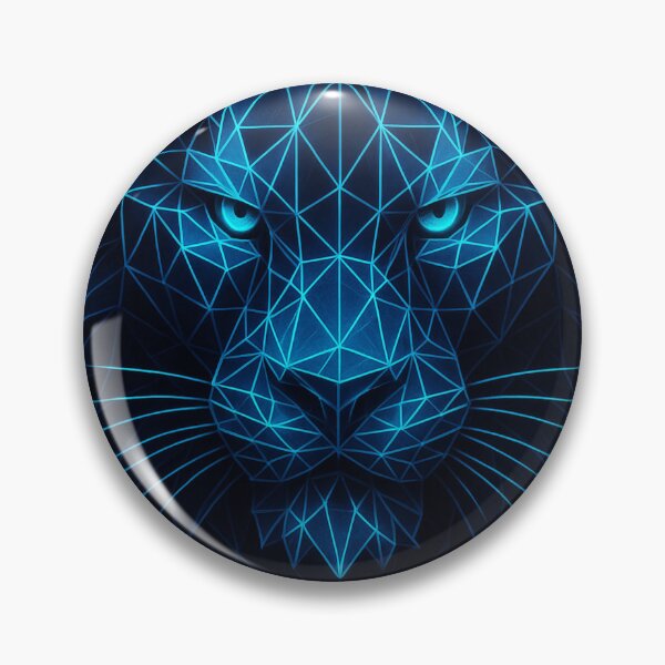 Item preview, Neon Crystal Tiger Head | Blue Geometric Tiger | Cyberpunk Animal Art | Glowing Tiger Illustration designed and sold by GoldenDreamGallery.