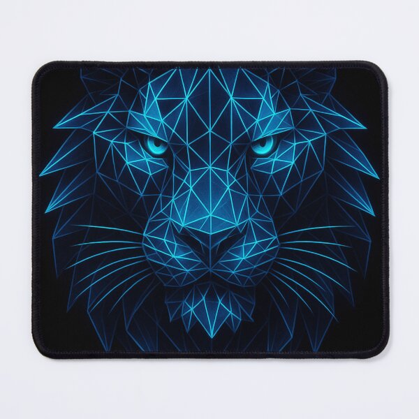 Item preview, Neon Crystal Tiger Head | Blue Geometric Tiger | Cyberpunk Animal Art | Glowing Tiger Illustration designed and sold by GoldenDreamGallery.