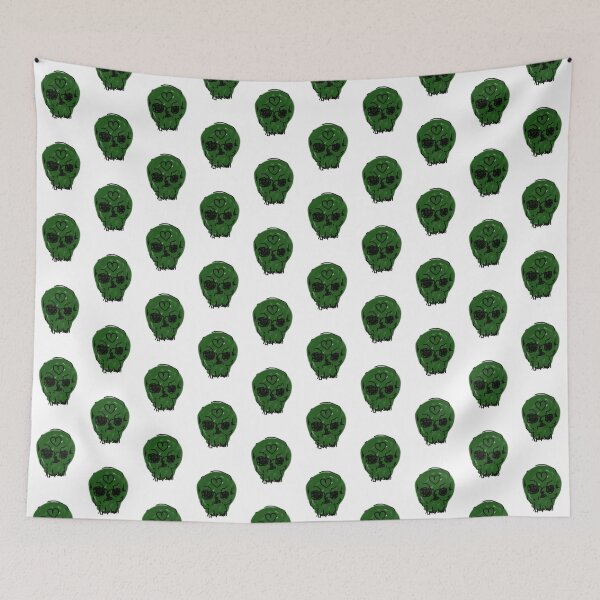 Item preview, Green Lover skull , trash art print designed and sold by Willcazx.
