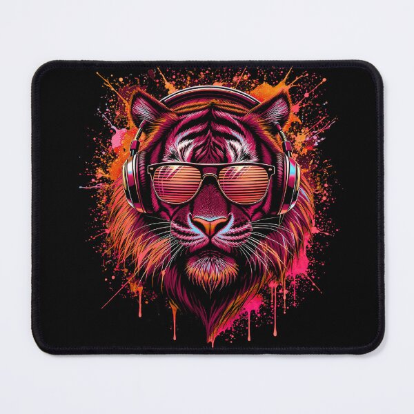 Item preview, Dark Neon Tiger – DJ Headphones | Cyber Glow Tiger Art | Premium Design designed and sold by ColorSplash123.
