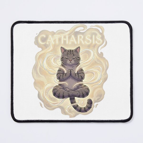 Item preview, CATHARSIS - Zen Cat Meditation & Yoga Pun designed and sold by TeezOfMadness.