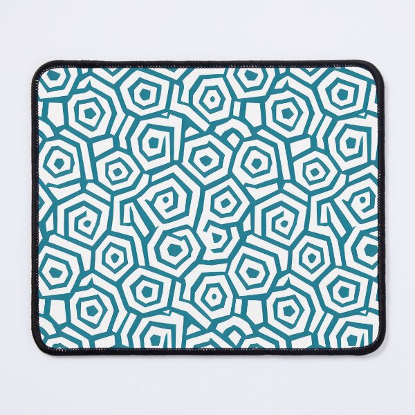 Item preview, Blue and white geometric pattern resembling interlocking turtle shell scutes designed and sold by Beleza e Estilo.