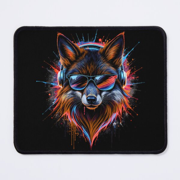 Item preview, Dark Neon Fox – Cyber Audio Style | Glowing Fox with Headphones | Premium Design designed and sold by ColorSplash123.