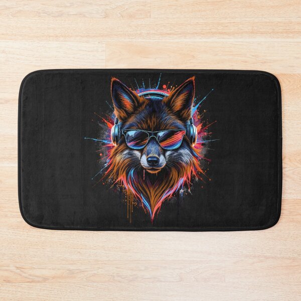 Item preview, Dark Neon Fox – Cyber Audio Style | Glowing Fox with Headphones | Premium Design designed and sold by ColorSplash123.