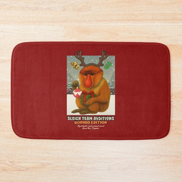 Item preview, SLEIGH TEAM AUDITIONS - BORNEO EDITION - Rudolph’s red-nosed rival from the Tropics designed and sold by Pawethic Prints Studio.