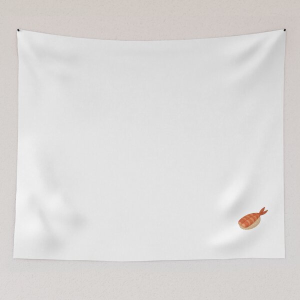 Item preview, Embroidered Shrimp Ebi Sushi – Minimal Food Art designed and sold by JPN-NOGRAY-SHOP.