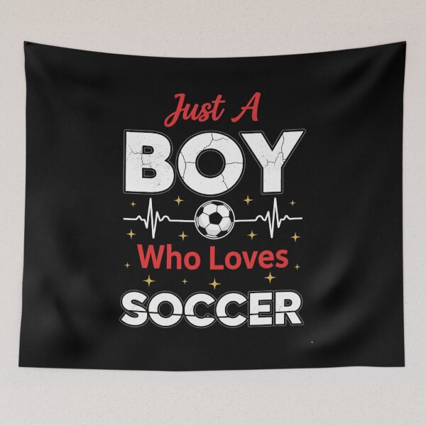 Item preview, Just a Boy Who Loves Soccer – Cute Sport Quote for Kids designed and sold by JustCrafted.