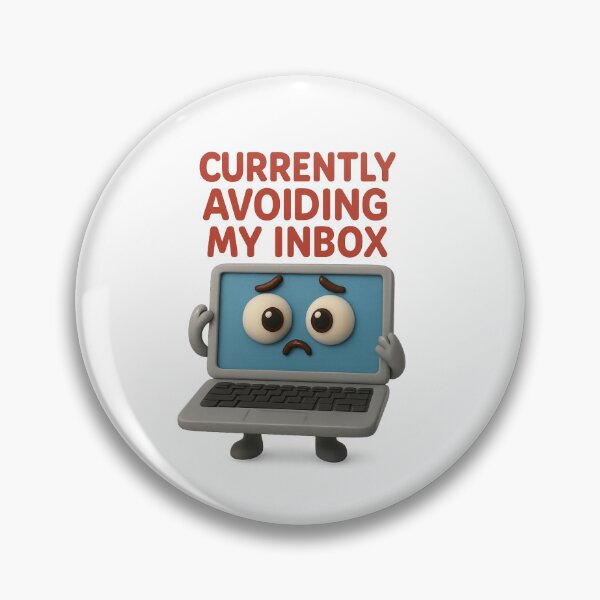 Item preview, Cute Laptop Character - Currently Avoiding My Inbox | Kawaii Office Humor Gift Art designed and sold by Moons Studio.
