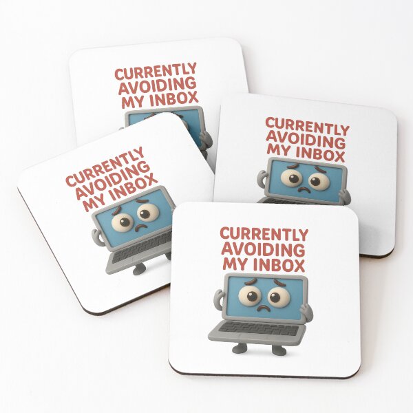 Item preview, Cute Laptop Character - Currently Avoiding My Inbox | Kawaii Office Humor Gift Art designed and sold by Moons Studio.