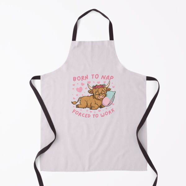 Item preview, Born to Yap Forced to Work Cute Sleepy Highland Cow Meme For Coworker designed and sold by Aesthetic-Avenue.