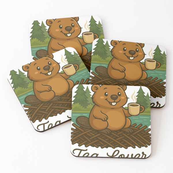 Item preview, Dam Tea Lover – Cute Beaver Drinking Tea, Funny Tea Pun Gift designed and sold by BeaverLover123.