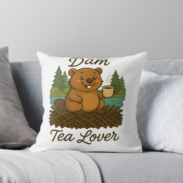 Item preview, Dam Tea Lover – Cute Beaver Drinking Tea, Funny Tea Pun Gift designed and sold by BeaverLover123.