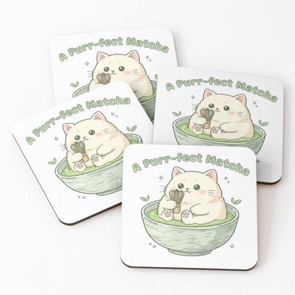 Item preview, A Purr-fect Matcha | Cute Cat & Green Tea Lover Design designed and sold by shellymope.