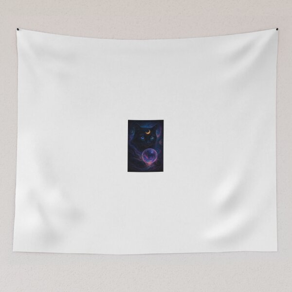 Item preview, Lunar Eclipse Oracle – Cosmic Black Cat Mystic Art designed and sold by LovelyCatGalaxy.