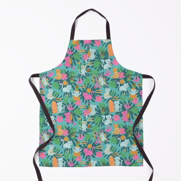 Item preview, Tropical Cats Pets Doodle Cartoon pink and green designed and sold by pholiumsigma_design.