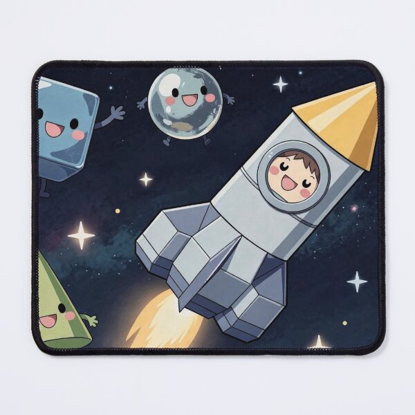 Item preview, Shape Space Puzzle – Blast Off with Geometry! designed and sold by HappySproutArt.