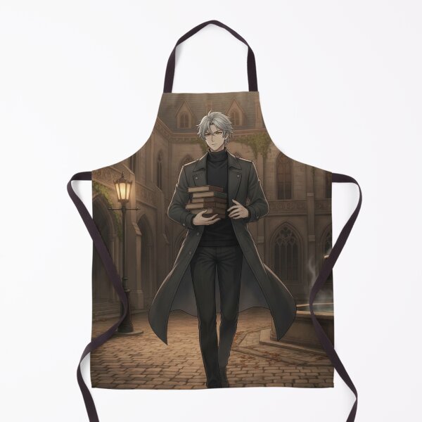 Item preview, Dark Academia Anime Scholar Walking Through Gothic Campus Courtyard designed and sold by MinkStudio.