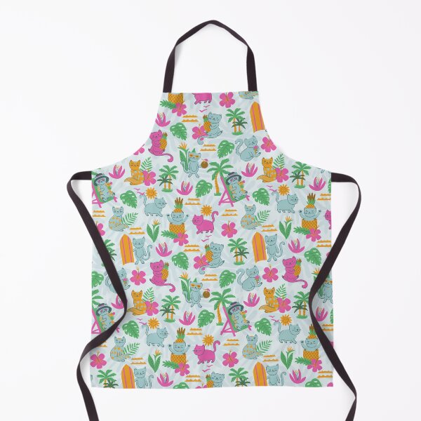 Item preview, Tropical Cats Pets Doodle Cartoon blue and hot pink designed and sold by pholiumsigma_design.