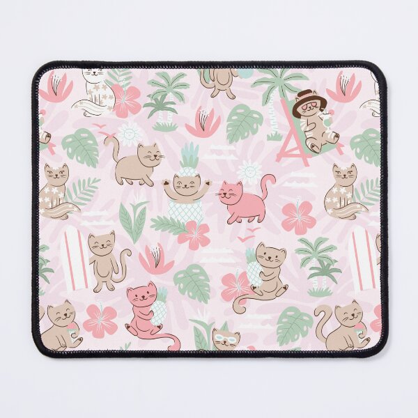 Item preview, Tropical Cats Pets Doodle Cartoon jungle pink designed and sold by pholiumsigma_design.