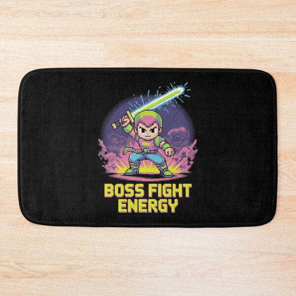Artikelvorschau, Bosskampf-Energie | Motivierendes Design für Retro-RPG-Kriegerabenteuer | Neon-Gamer-Geschenk entworfen und verkauft von pixelpopplanet.