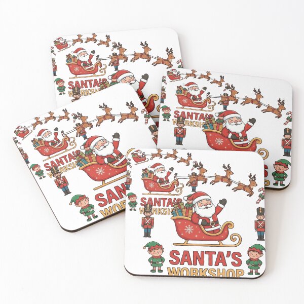 Item preview, Cute Cartoon Santa's Workshop with Elves & Sleigh - Kids Christmas designed and sold by BeYourOwnHero.