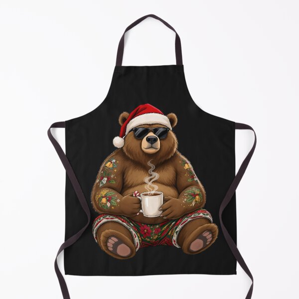 Item preview, Christmas Bear – Cozy Tattoo Holiday Vibes | Festive Bear with Hot Cocoa & Holiday Tattoos | Premium Design designed and sold by ColorSplash123.