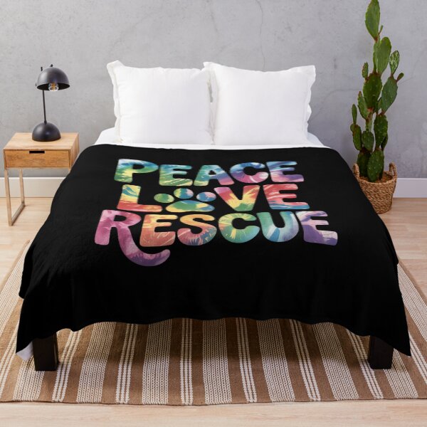 Item preview, Peace Love Rescue Dog Lover Parent Adopted Tie Dye designed and sold by InspiredFoul.