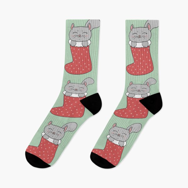 Item preview, Cute Cat in Christmas Stocking designed and sold by HugSomeNettles.