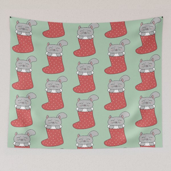 Item preview, Cute Cat in Christmas Stocking designed and sold by HugSomeNettles.