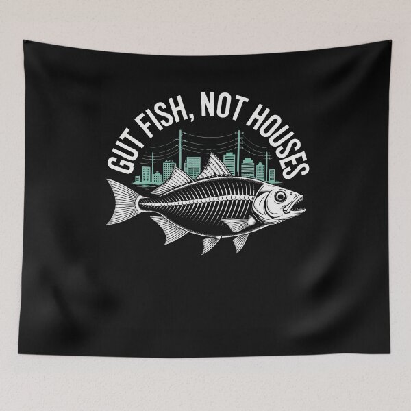 Item preview, Gut Fish Not Houses  Fishing Humor designed and sold by EdithKelly1.