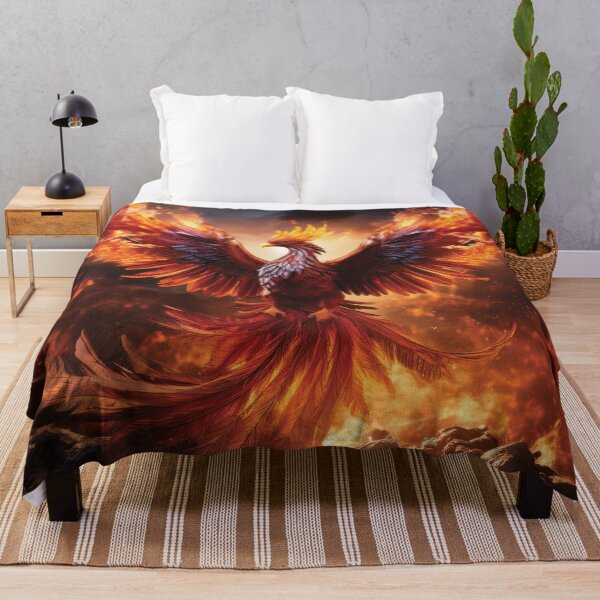 Item preview, Majestic Fire Phoenix Rising from the Flames – Epic Fantasy Mythical Bird Artwork designed and sold by MDKey DESIGN.